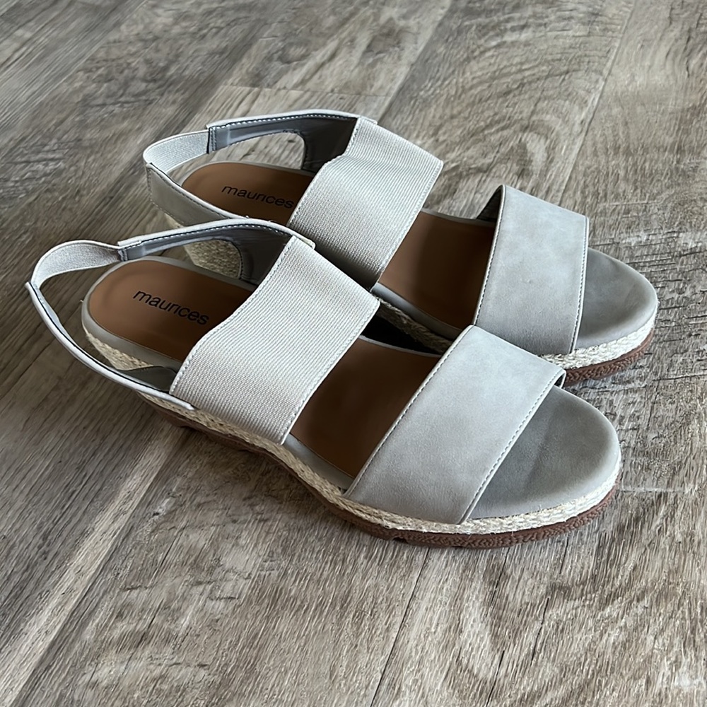 Maurices Farah Gray Jute Slingback Wedge. - Picture 3 of 10